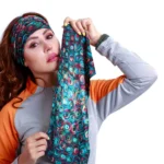 اسكارف استوانه اي سيم لس SB41 طرح حلقه سبز-قرمز