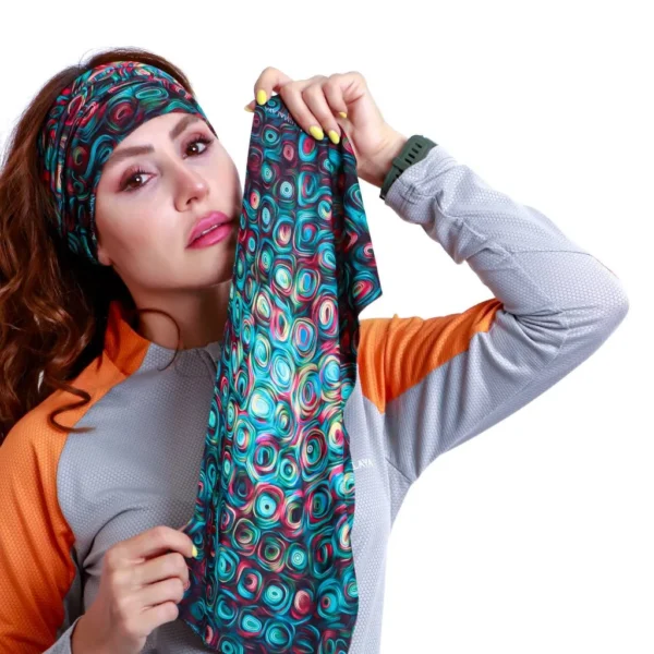 اسكارف استوانه اي سيم لس SB41 طرح حلقه سبز-قرمز