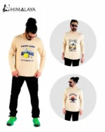 تیشرت پنبه آستین بلند کرم CM96 هیمالیا