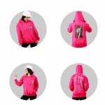 هودی چاپ دار سرخابی CW32