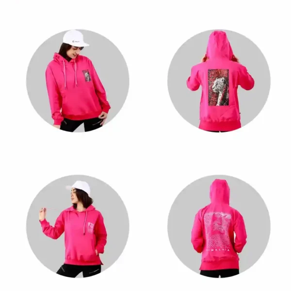 هودی چاپ دار سرخابی CW32