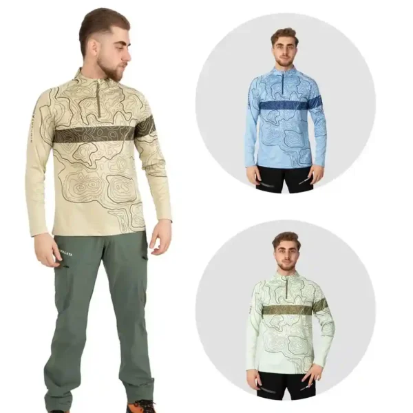 بلوز نیم‌زیپ توپوگرافی CM125 هیمالیا