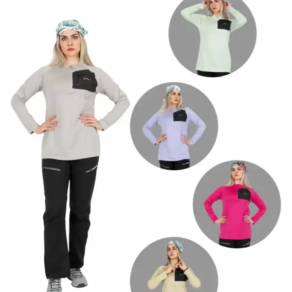 بلوز ورزشی نیم زیپ زنانه CW34 هیمالیا