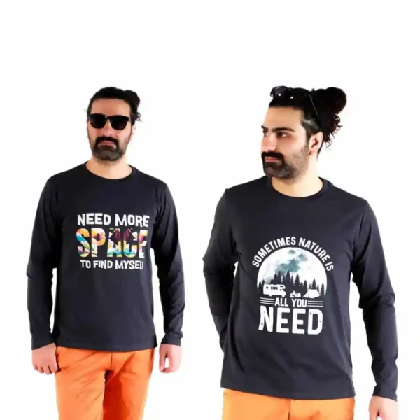 تیشرت پنبه آستین بلند نوک مدادی CM96هیمالیا