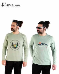 تیشرت پنبه آستین بلند سبز CM96 هیمالیا