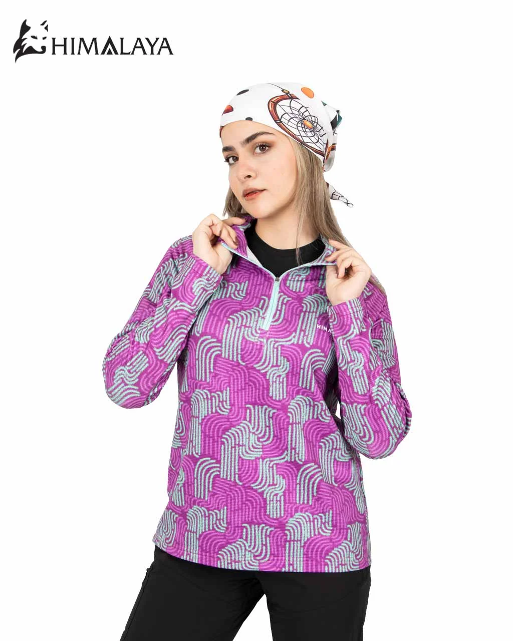 himalaya-women-half-zip-blouze-cw42-1 نیم زیپ میکرو پلار زنانه CW42 هیمالیا